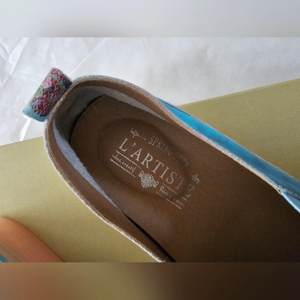L'Artiste Turquoise Blu Platforms Sz 9 - Picture 7 of 8